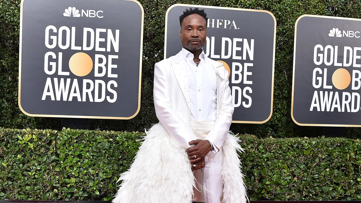 bearded man in dress golden globes Billy Porter's Detachable Train Shut Down The Red Carpet NA-09.18.25AM