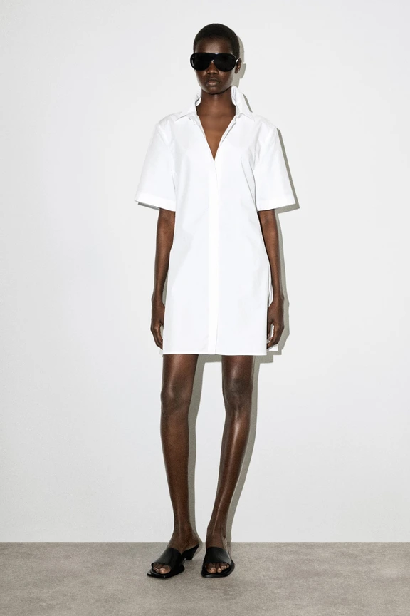 CLASSIC COTTON MINI SHIRT DRESS