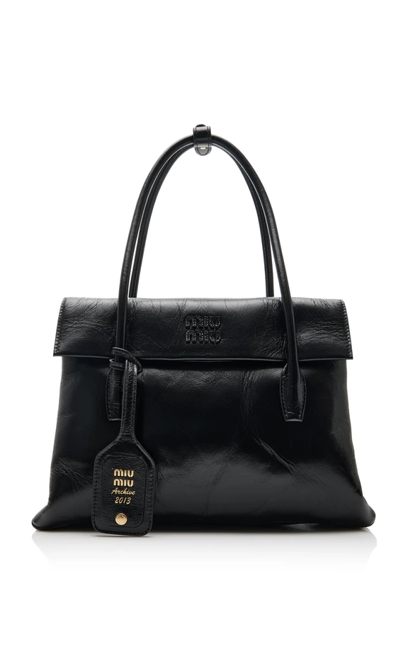 Solitaire Small Leather Tote Bag