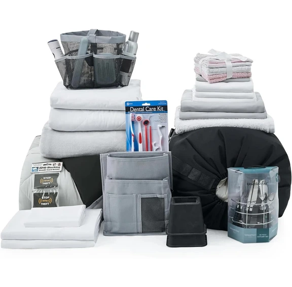 44 Piece College Dorm Bedding And Essentials Package