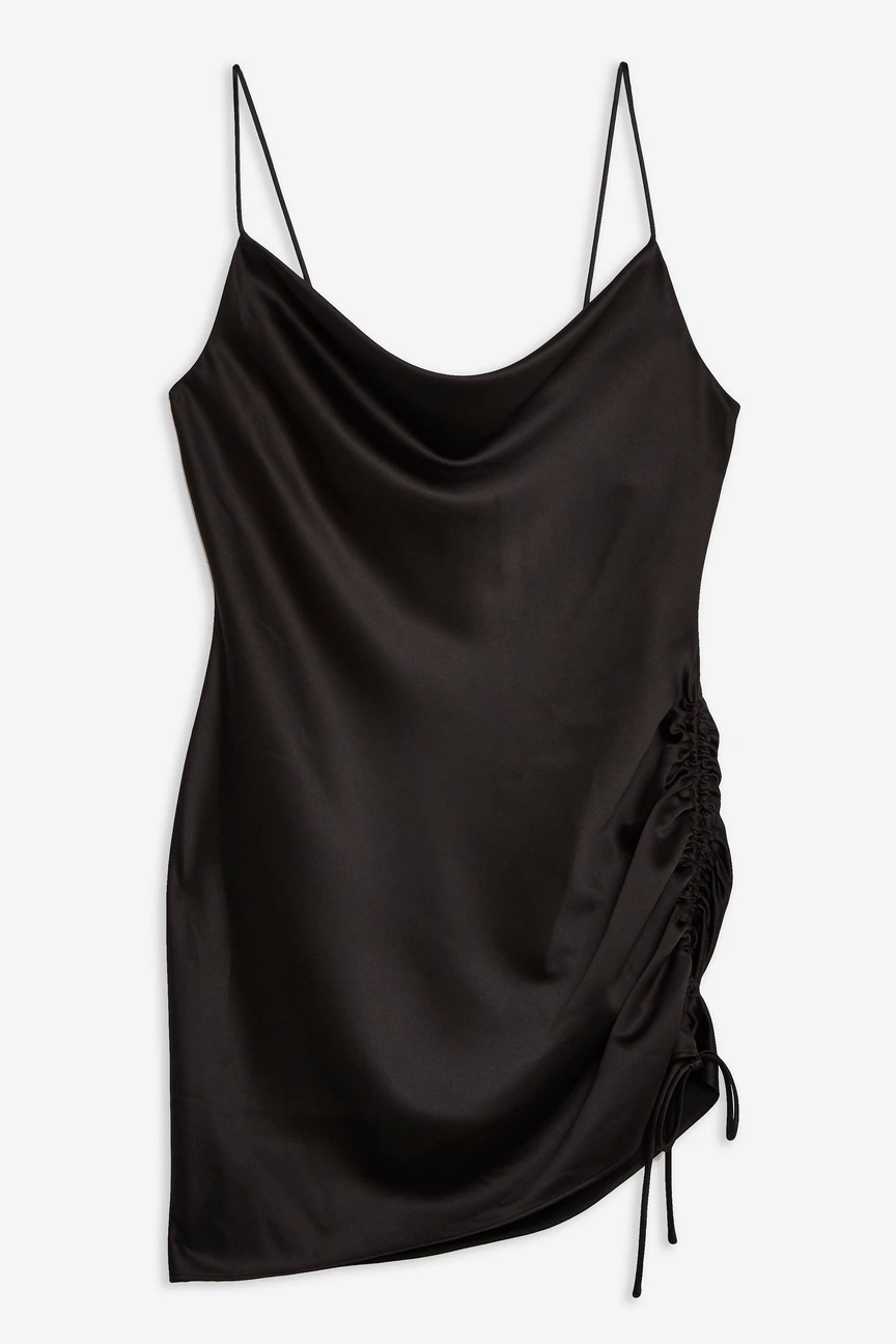 topshop ruched satin mini slip dress 7 Perfect Summer Dresses For Petite Women