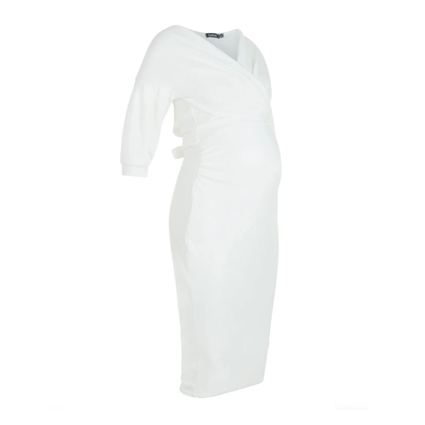 maternity off the shoulder wrap midi dress Chic Maternity Snags That Every Mom-To-Be Should Purchase This Weekend