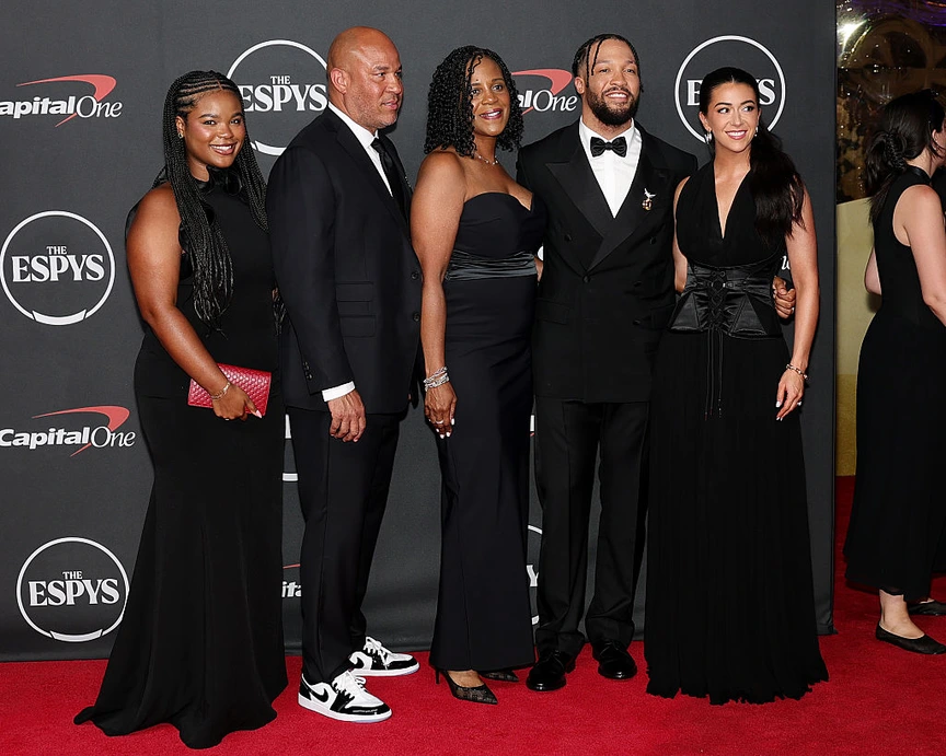 Rick and Sandra Brunson (With Son Jalen of the NY Knicks and Wife Ali Marks Brunson, and Their Daughter Erica)
