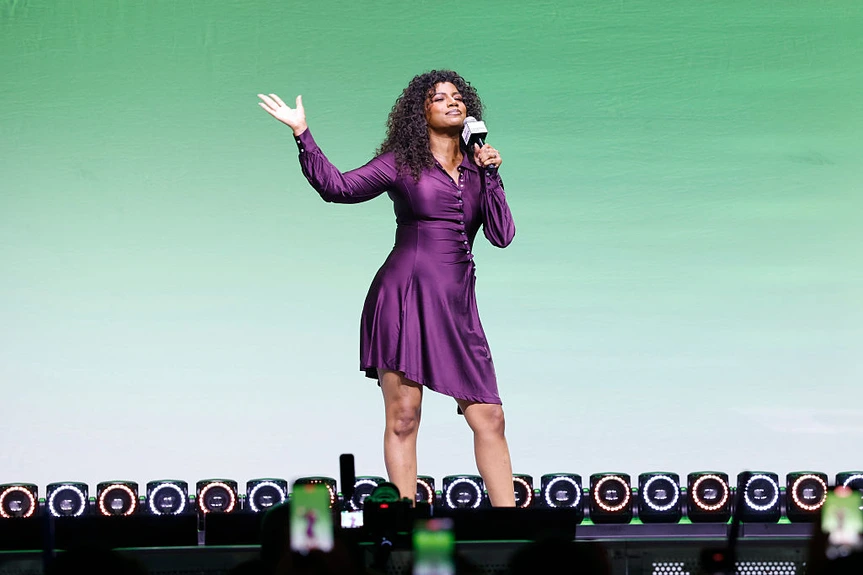 Taylor Rooks speaks onstage during the Disney Fan Draft at Fanatics Fest NYC 2026.