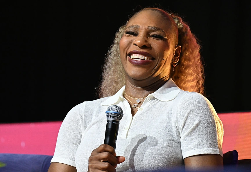 Serena Williams speaks on stage during the keynote conversation during Invest Fest 2026.