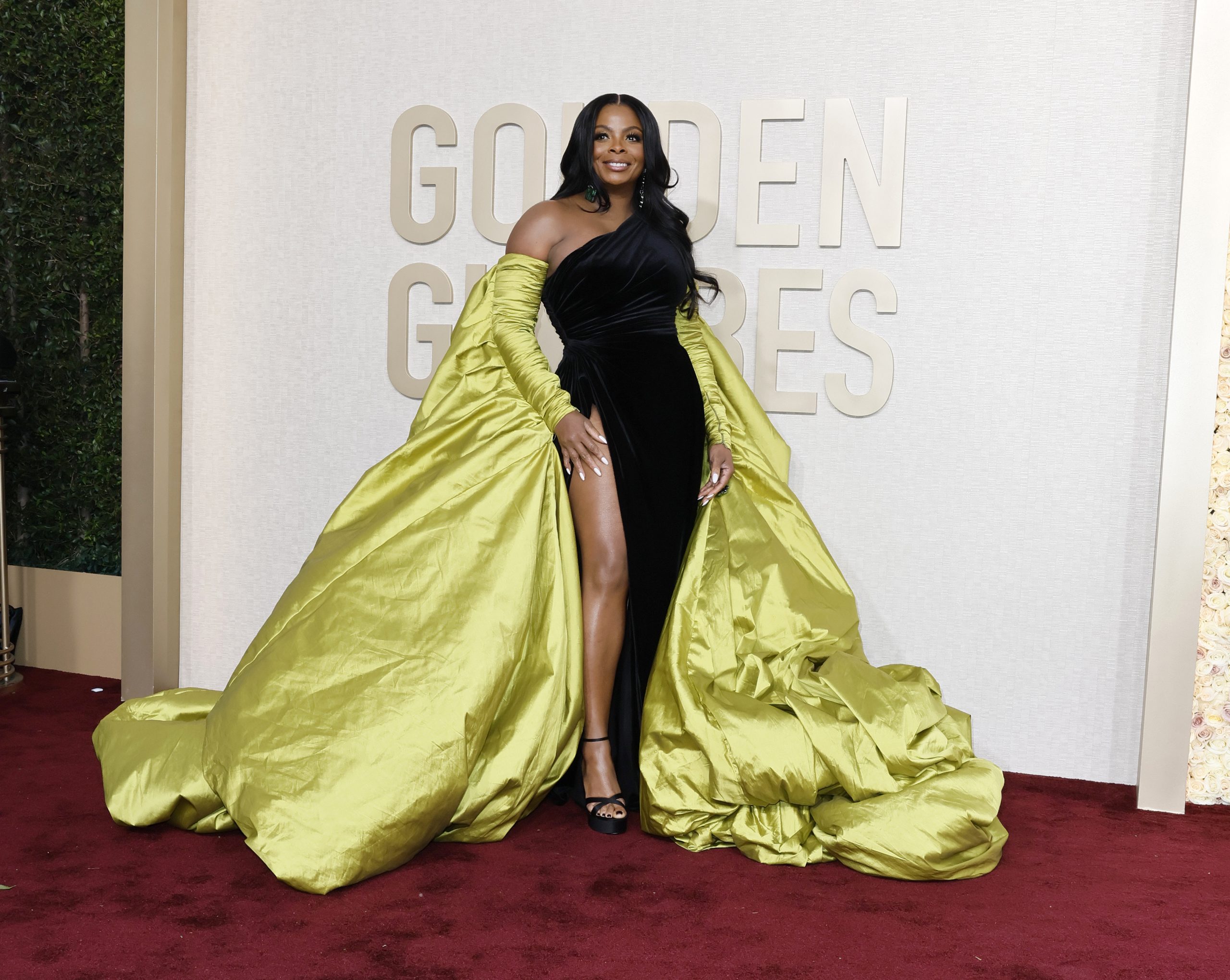 golden globe yellow dress I Can't Stop Thinking About Janelle James' Striking Globes Red Carpet Look golden globe dresses 2026