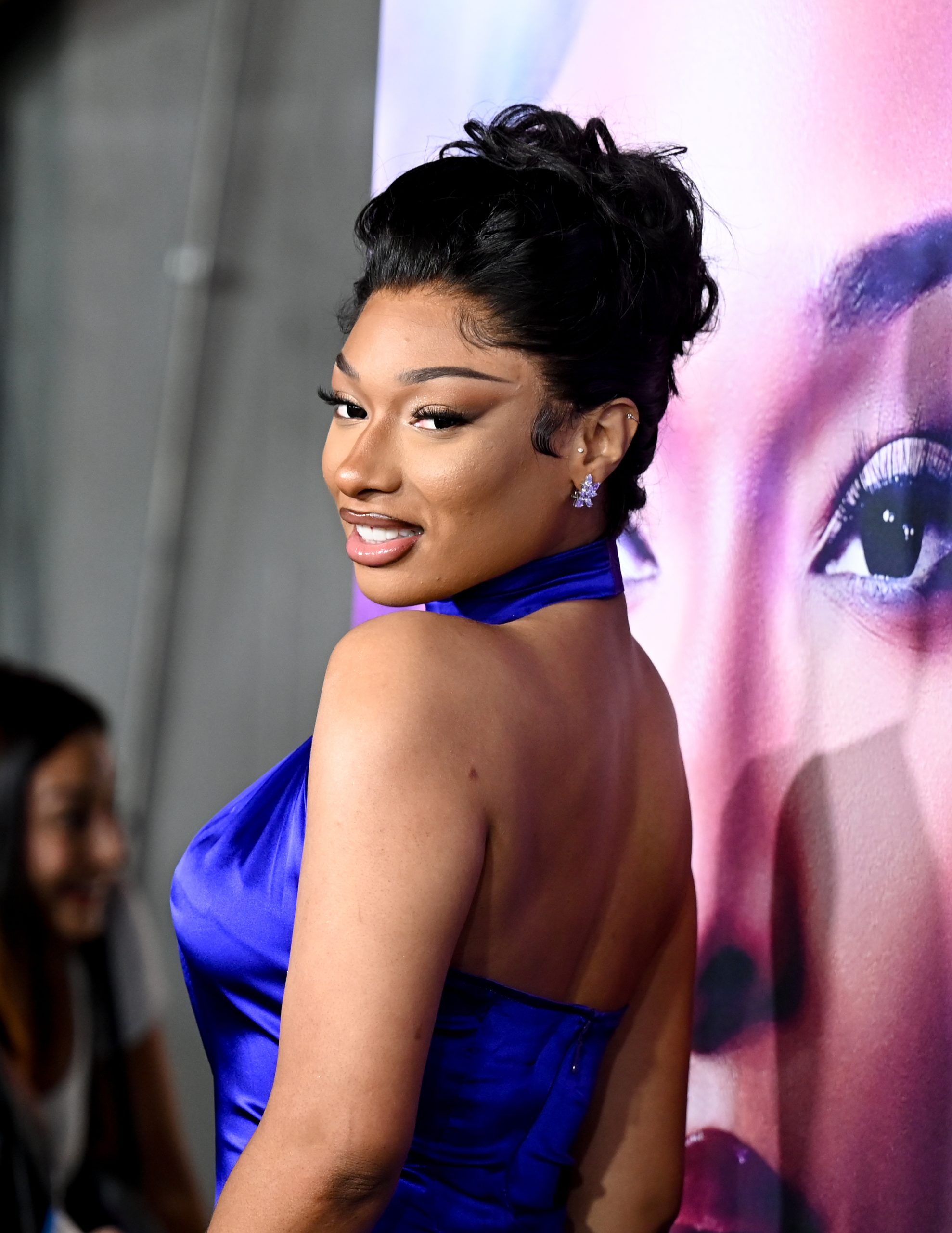 megan thee stallion purple dress Megan Thee Stallion Sparkled Like a Purple Mermaid on the "Mean Girls" Red Carpet