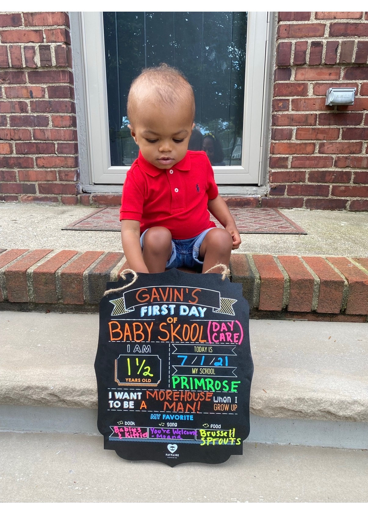 Preschool, here I come! (Photo courtesy of Whitney-Gayle Benta)