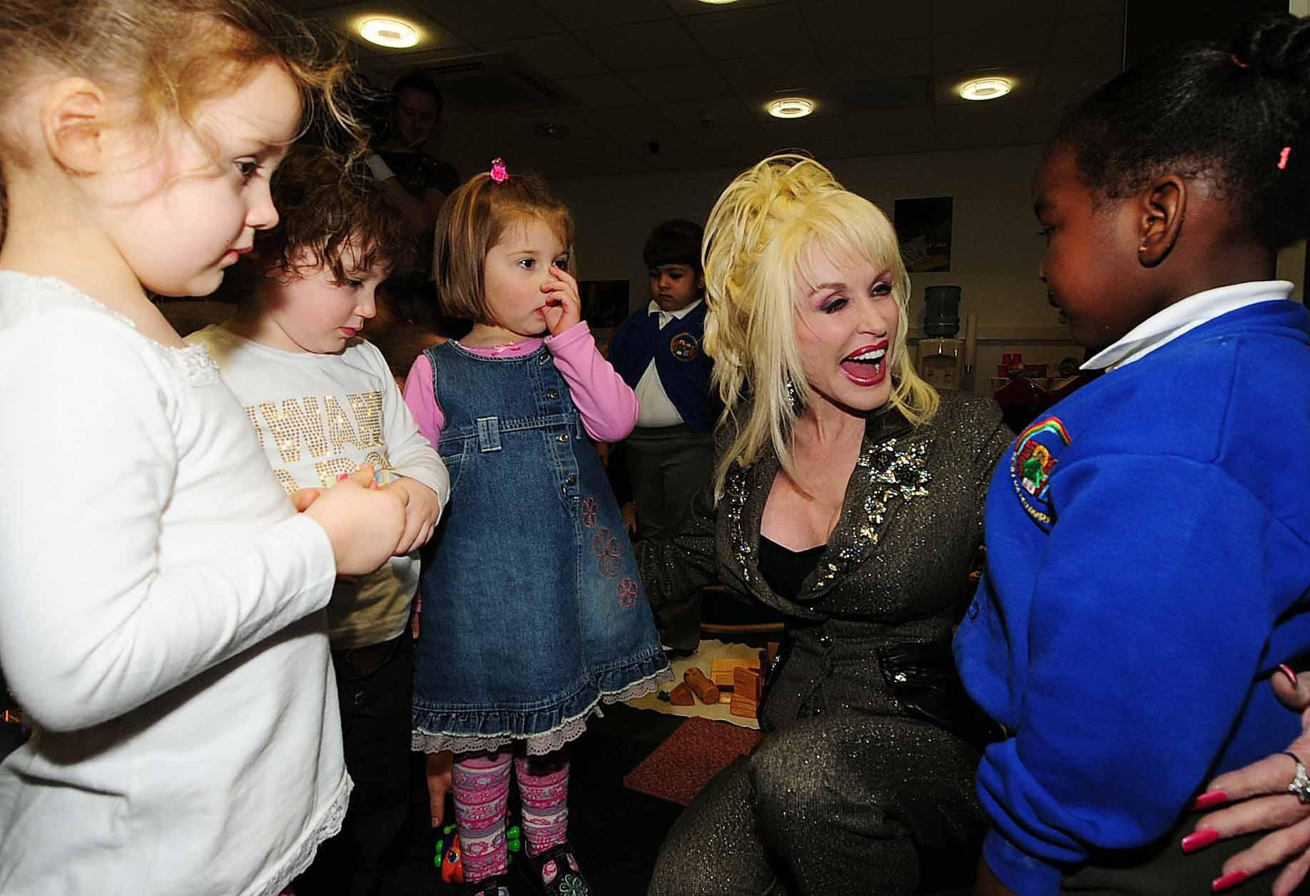 Dolly Parton launches Imagination Library, her children's literacy scheme at the Magna Science Adventure Centre in Rotherham, South Yorkshire. (Photo by Rui Vieira - PA Images/PA Images via Getty Images)