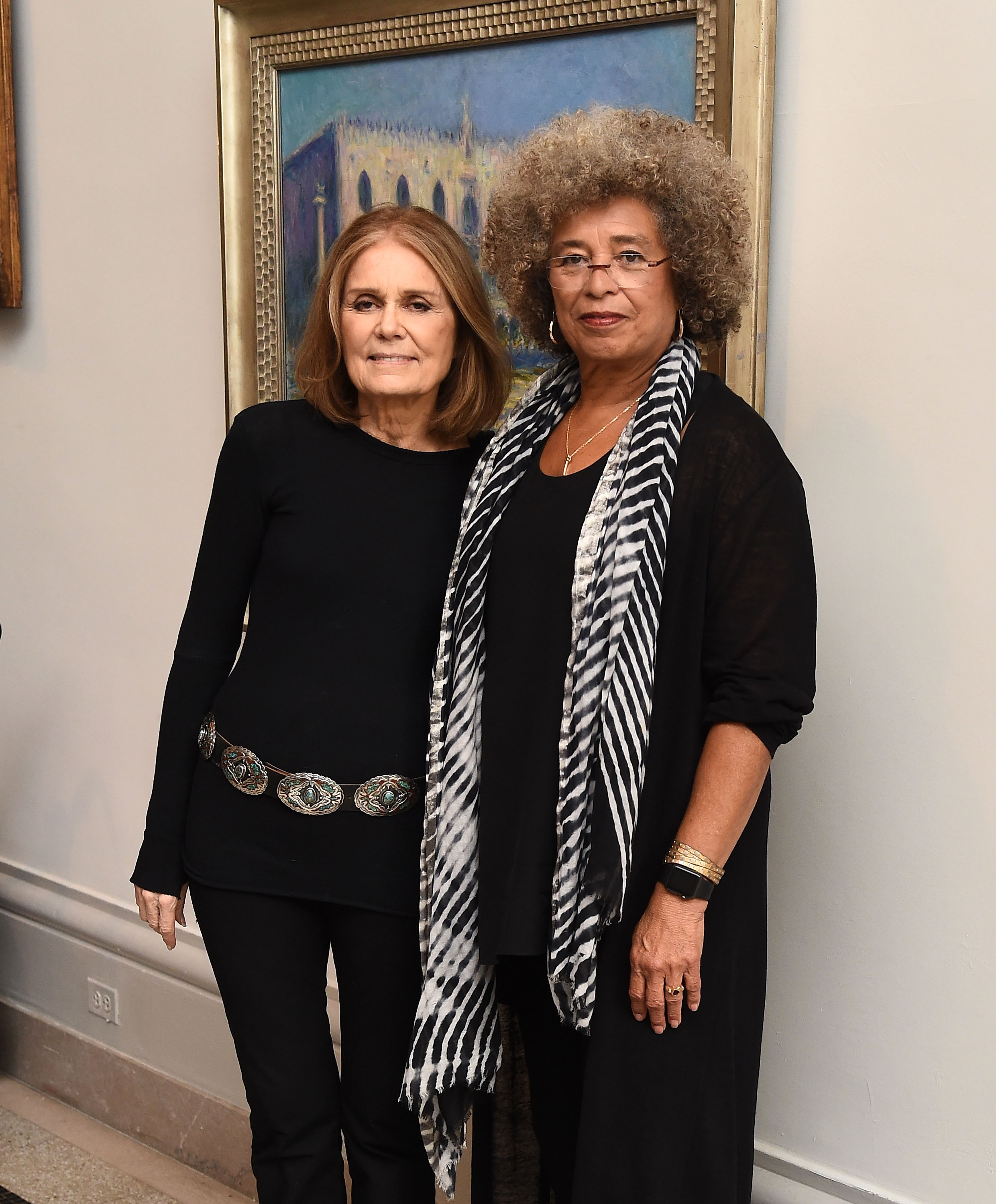 Gloria Steinem with civil rights icon Angela Davis at the 2016 Brooklyn Museum's Sackler Center First Awards at Brooklyn Museum in New York City where Davis was being honored. (Photo by Ilya S. Savenok/Getty Images)