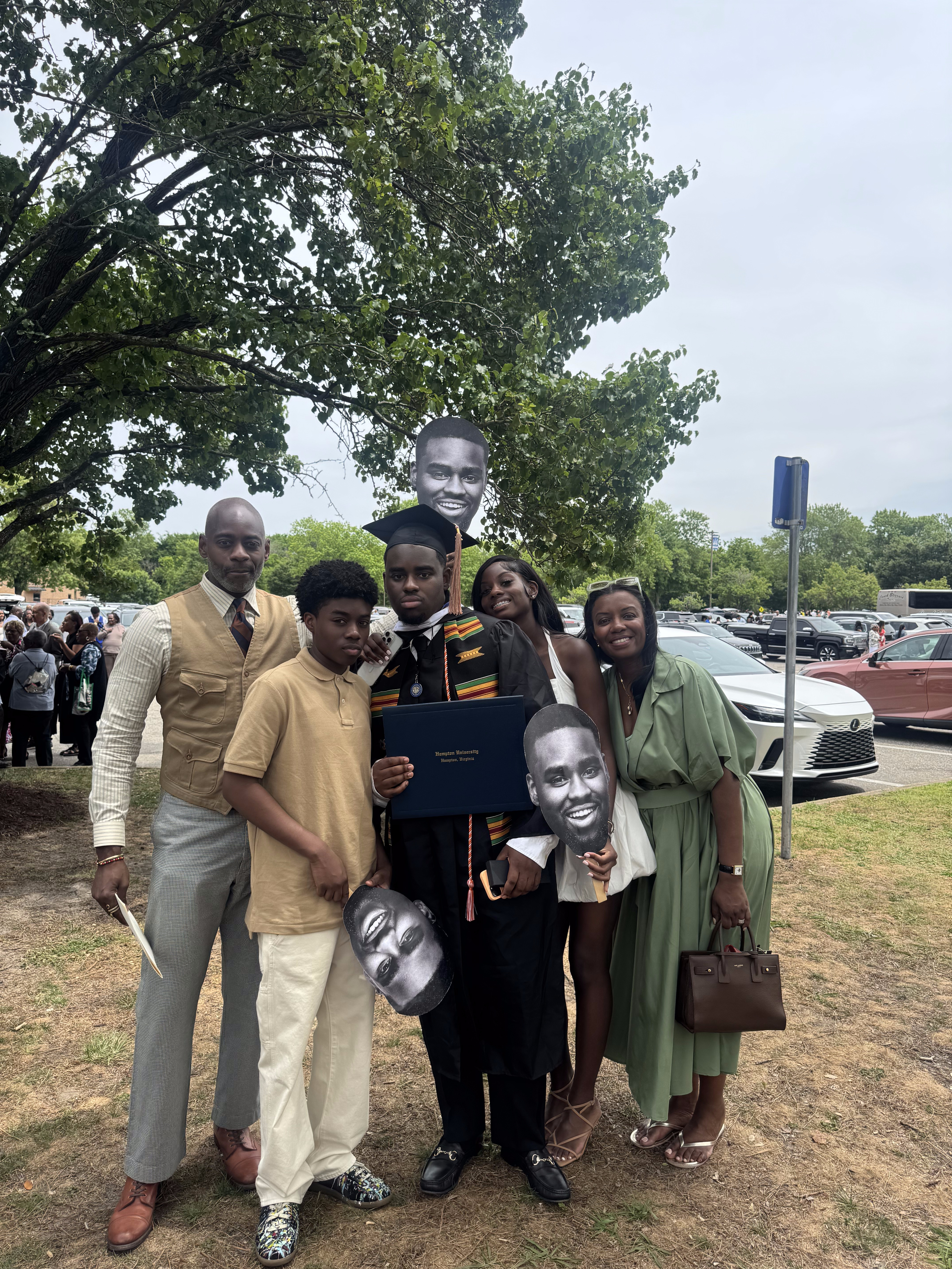 Passing the torch: Candace and Kenny's eldest son Stone graduated from Hampton in 2025. (Photo courtesy of subjects)