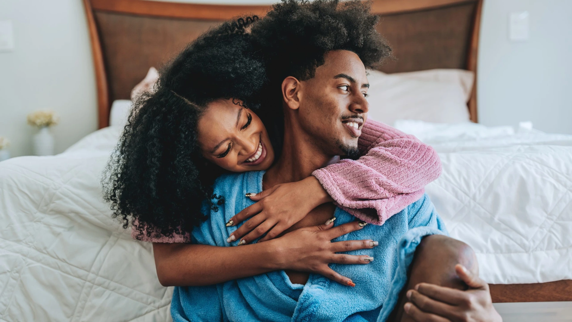 Young couple in bed