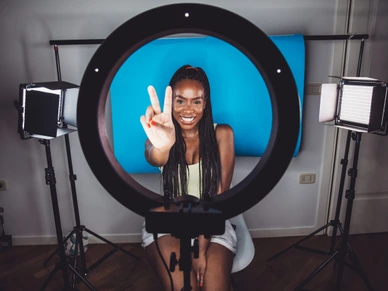 Behind the scenes of a influencer working from home