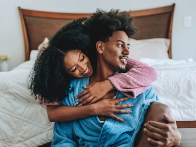 Young couple in bed