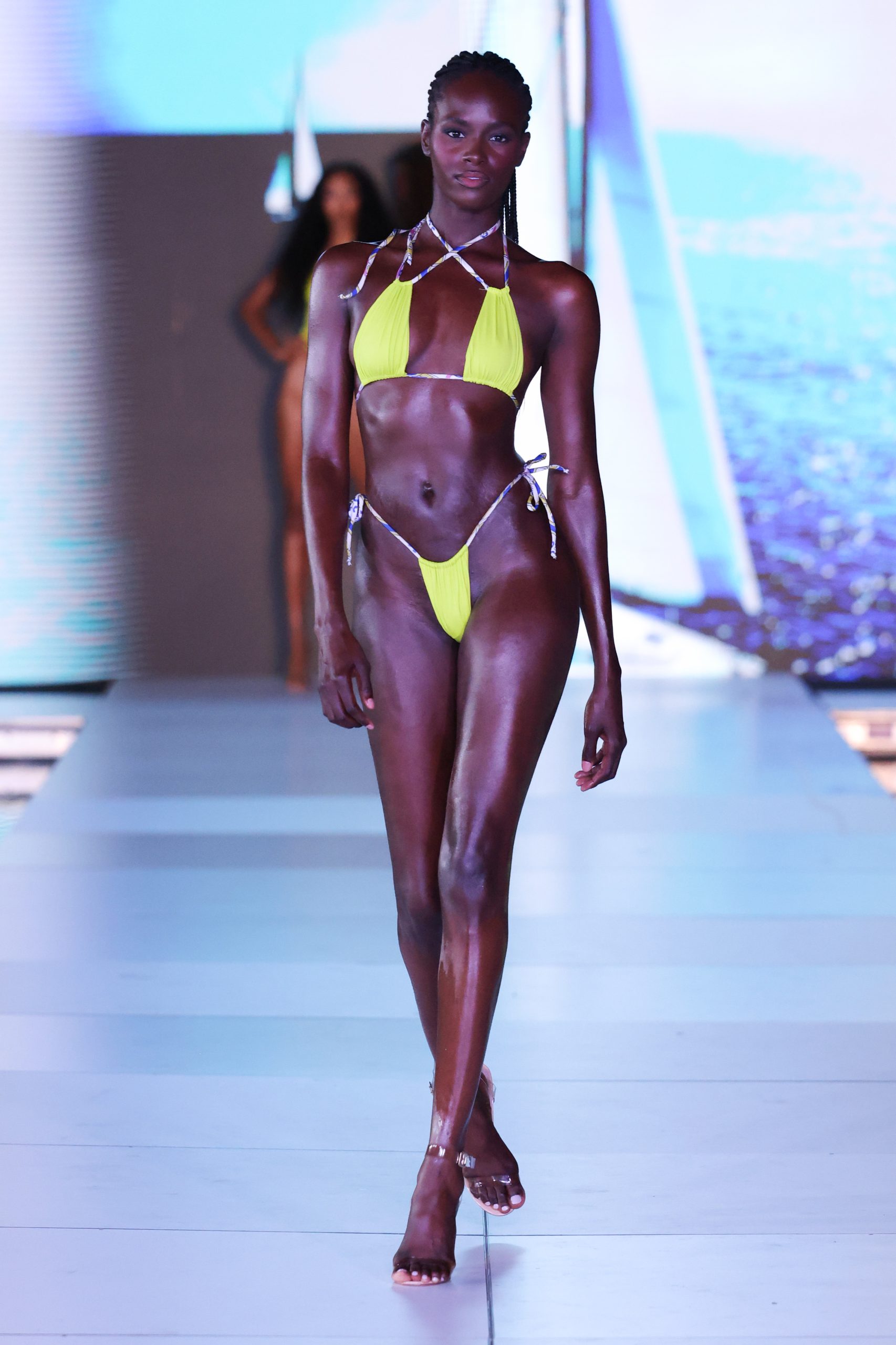 Model showcasing a piece from the Normal Culture Retro Riviera collection